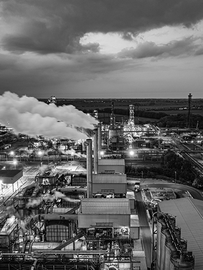 Overhead view of an energy plant
