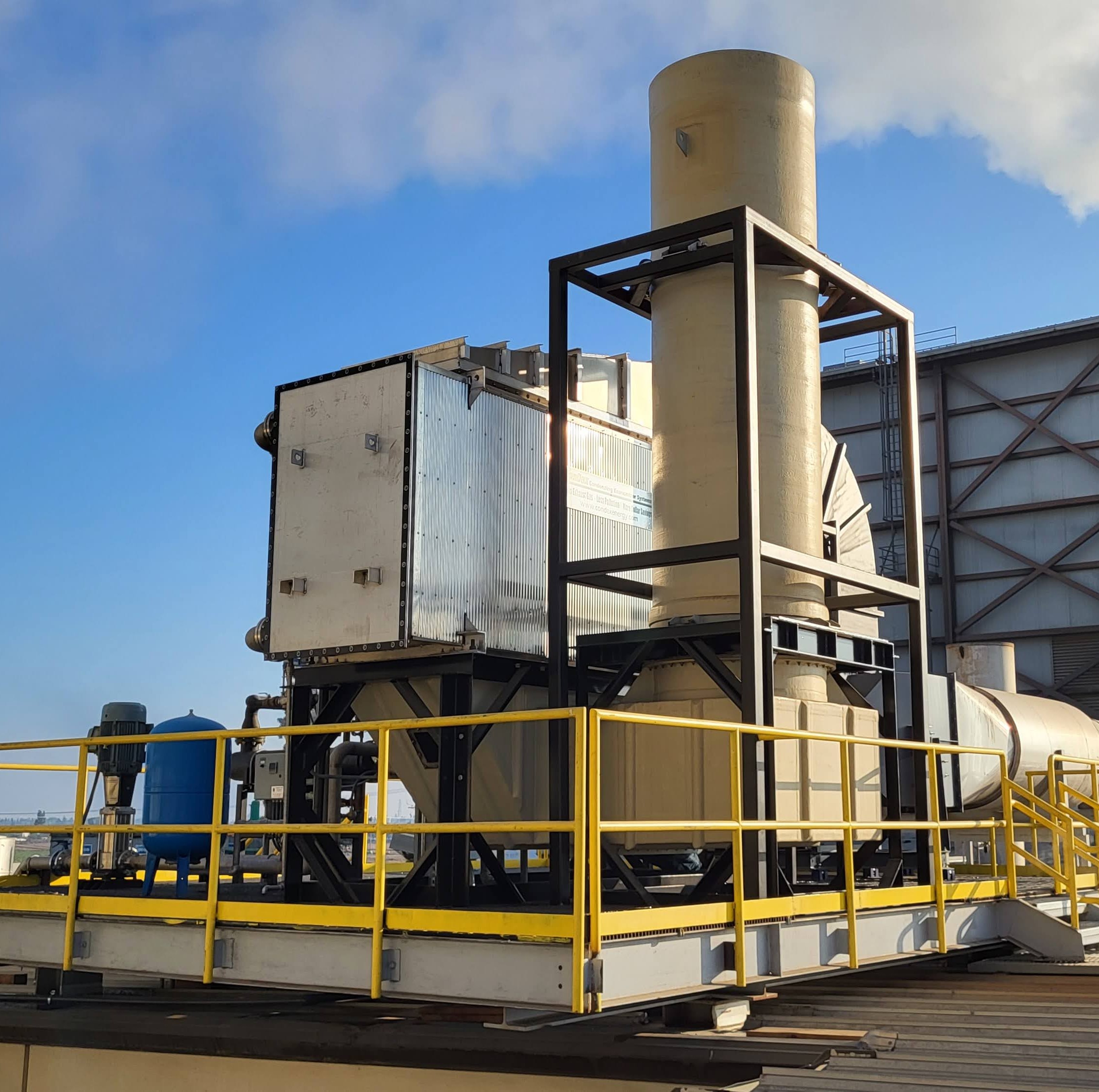 Photo 3 – Dryer Heat Recovery Large industrial heat recovery equipment on an industrial dryer.